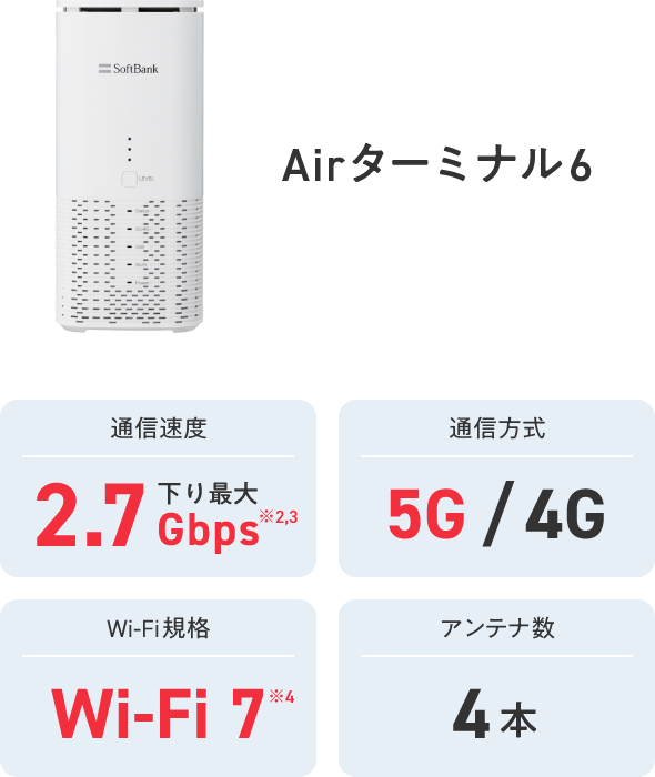 SoftBank Air（ソフトバンクエアー）Airターミナル6 | インターネット