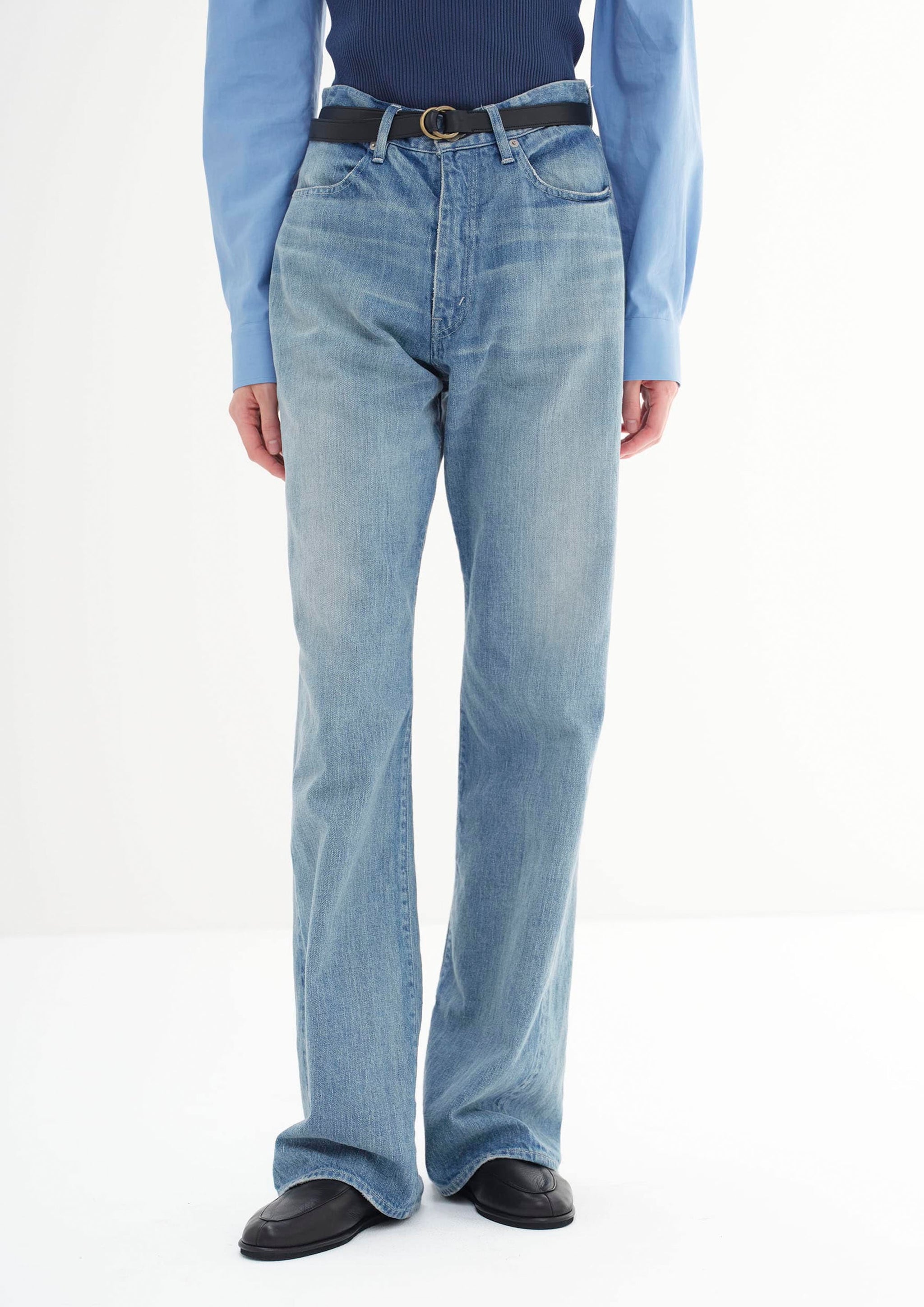 AURALEE - SELVEDGE FADED LIGHT DENIM PANTS LIGHT INDIGO – SOLAR MTP