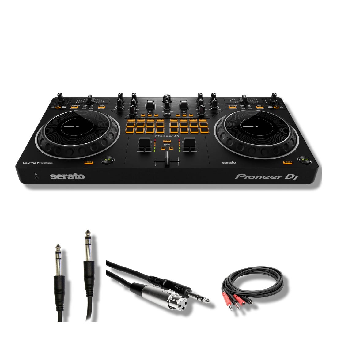 Pioneer DDJ-REV1 DJ Controller Bundle with Essential Cables for