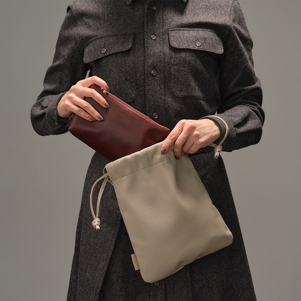 ソメス SOMES ピッコラ キンチャク バッグ 巾着 レザー 牛革