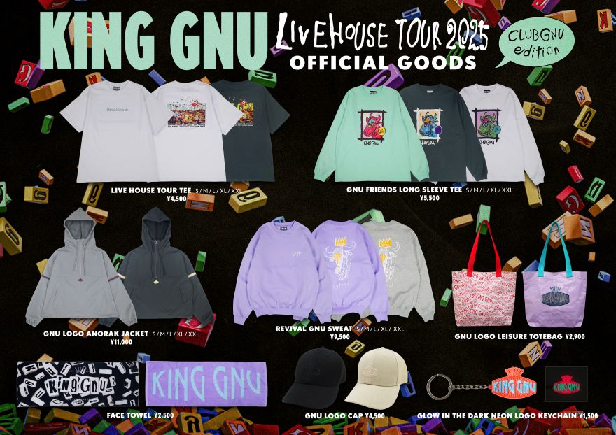 Goods】“KING GNU LIVEHOUSE TOUR 2025 CLUB GNU EDITION”オフィシャル