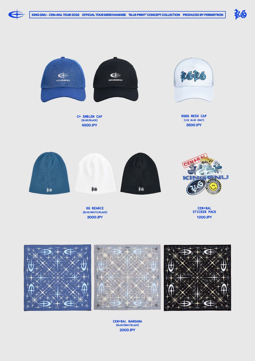 Goods】「King Gnu CEN+RAL Tour 2026」オフィシャルグッズ