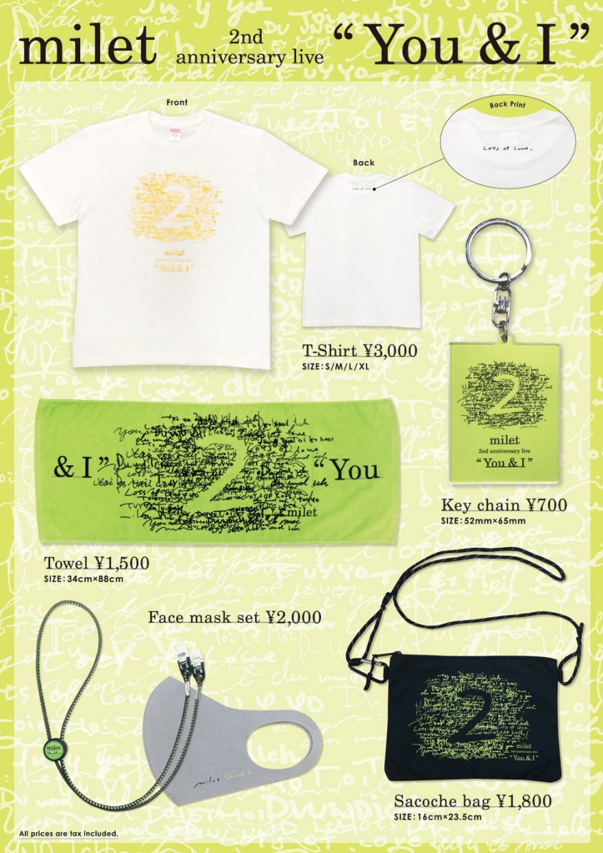 milet 2nd anniversary live “You & I”」ライヴグッズ販売決定！[milet
