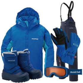 montbell/モンベル/パウダーステップジャケット上下セット Kid's POPの