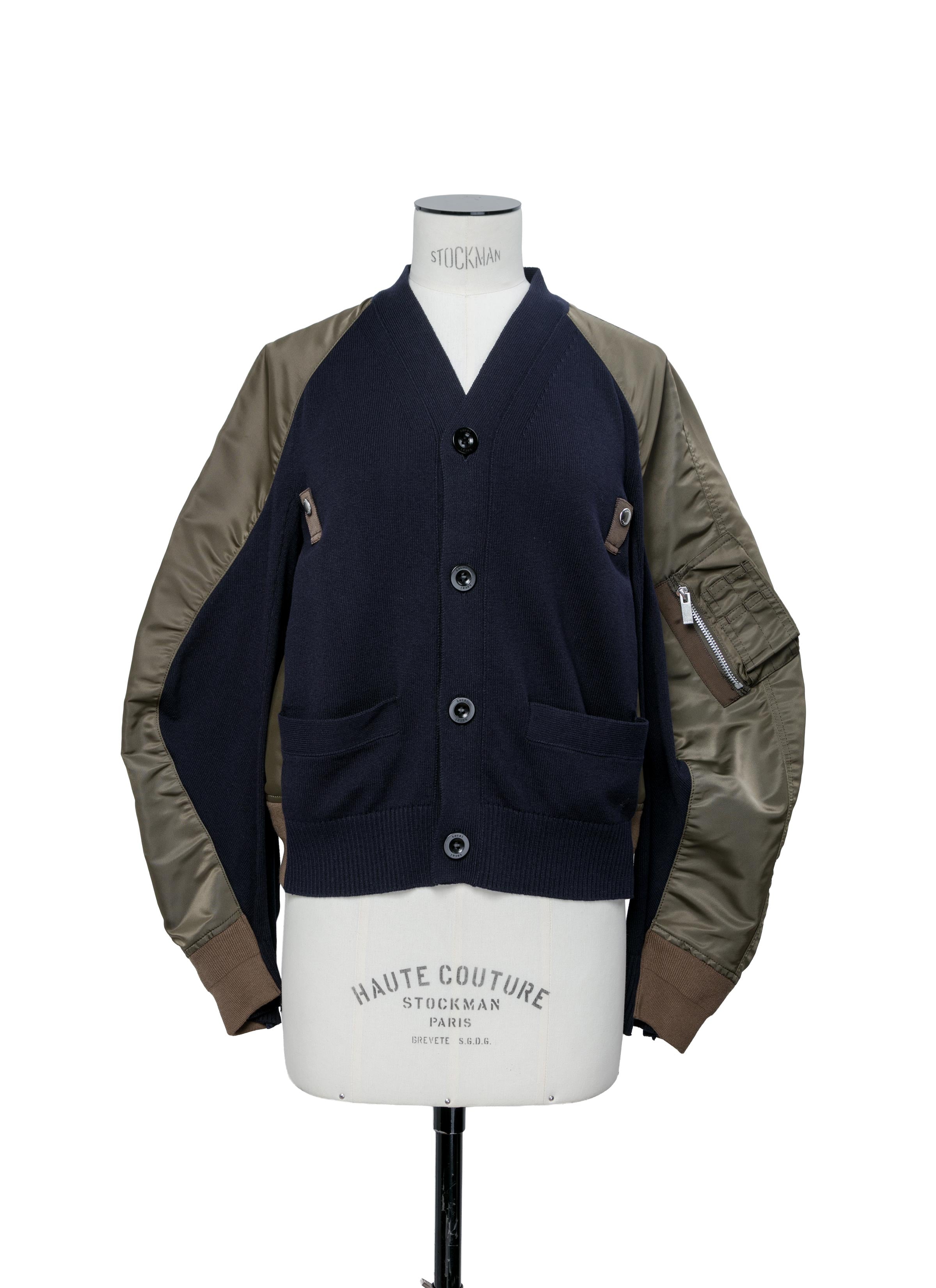Nylon Twill x Knit Cardigan | sacai Official Store サカイ オフィシャル