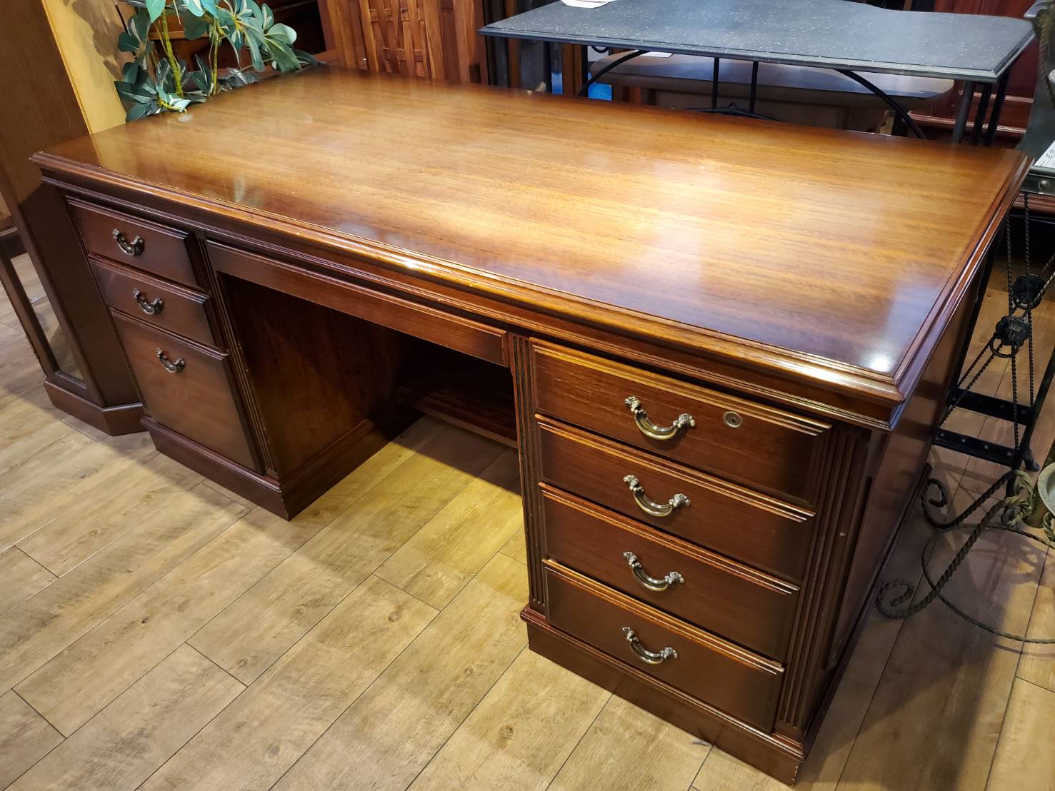 ☆karimoku カリモク 書斎机 デスク 両袖机 プレジデントデスク