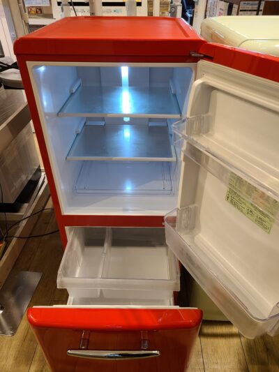 e angle エディオンオリジナル 149L 2ドア冷蔵庫 ANG-RE151 レッド