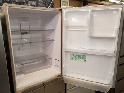 ☆HITACHI 日立 401L 5ドア 冷蔵庫 R-S40K ライトゴールド ガラス