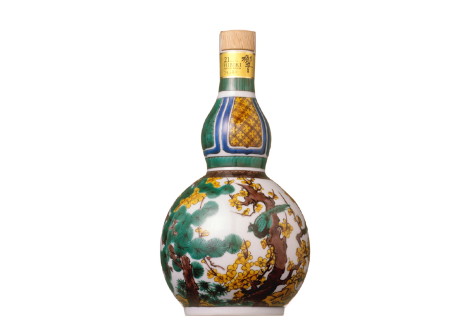 響21年 九谷焼 古九谷風松竹梅文瓢箪型瓶 2010 サントリー - お