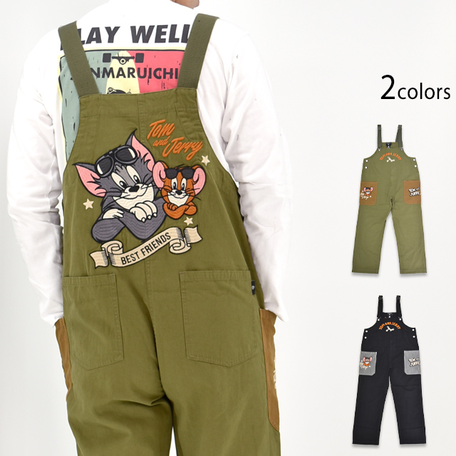 TOM＆JERRY×ネバーマインド 刺繍オーバーオール NEVER MIND TJN-2609