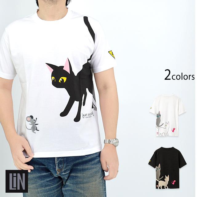ラミ＆アール「一緒に遊びに行こうよ！」半袖Tシャツ LIN AL-75107 黒