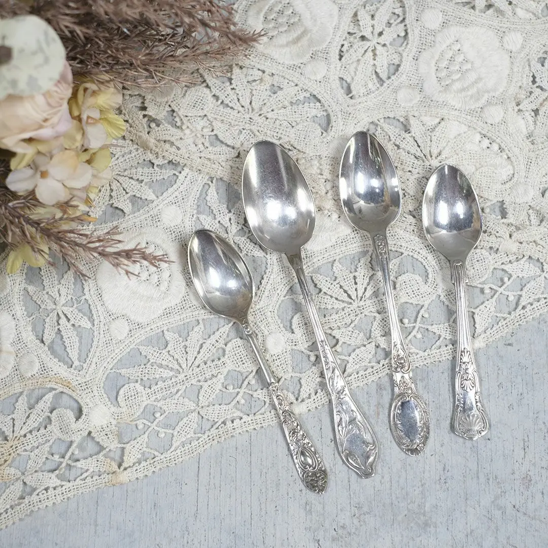 アンティークスプーン フランス イギリス シルバープレート ロココな