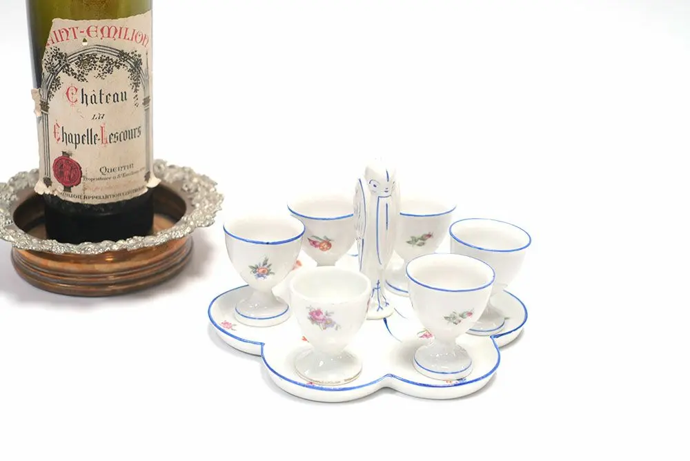 アンティーク エッグスタンド エッグクリュエット フランス 鳥 陶器