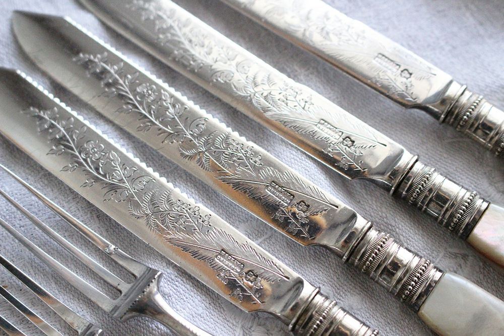 アンティーク マザーオブパール カトラリー イギリス製 白蝶貝の