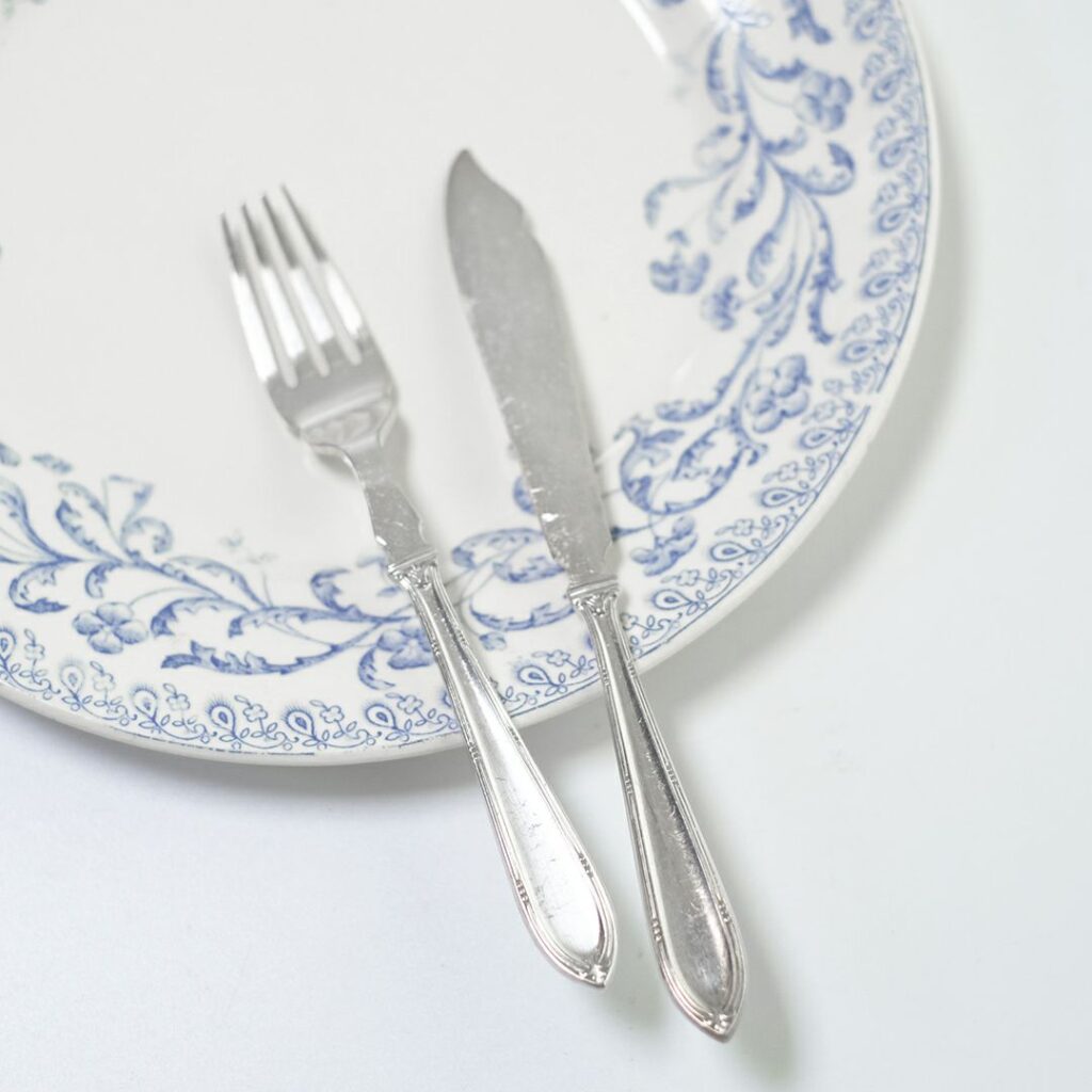 イギリスアンティークデザートカトラリーセット シルバープレート の