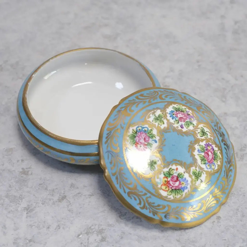 ヴィンテージ トリンケットボックス 陶器 LIMOGE(リモージュ) フランス