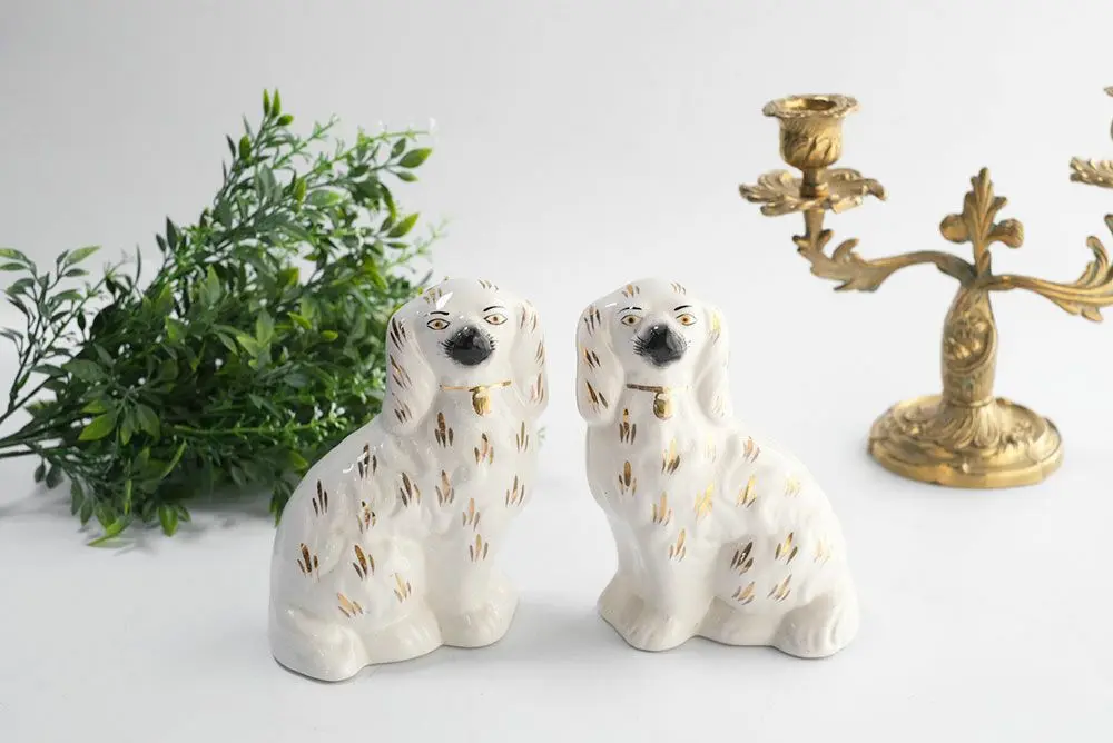 ヴィンテージ スタッフォードシャードッグ・ペア 陶器の置物 | 雑貨と