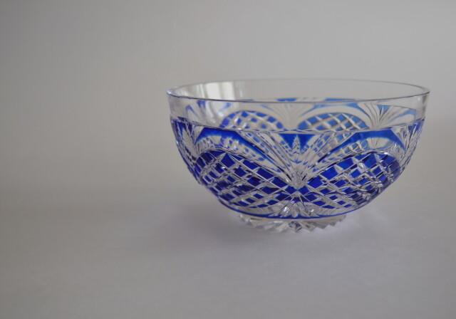 薩摩切子 カメイガラス 江戸切子鉢 148mm