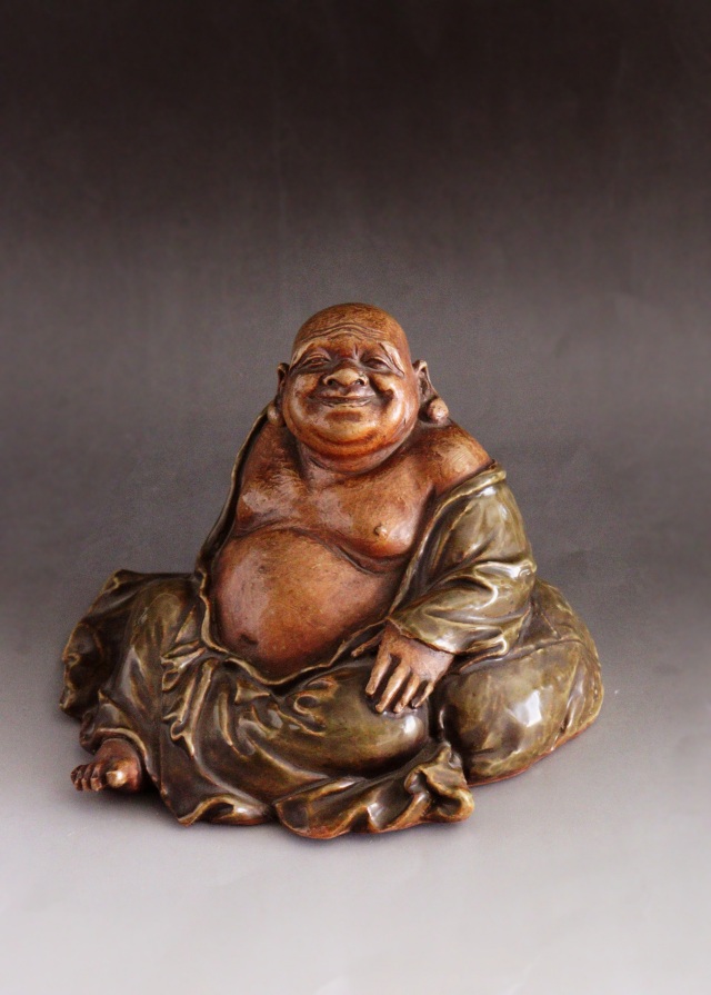 布袋像 九谷焼 土人形 福神様 時代仏 布袋様Antique Sam's Collection