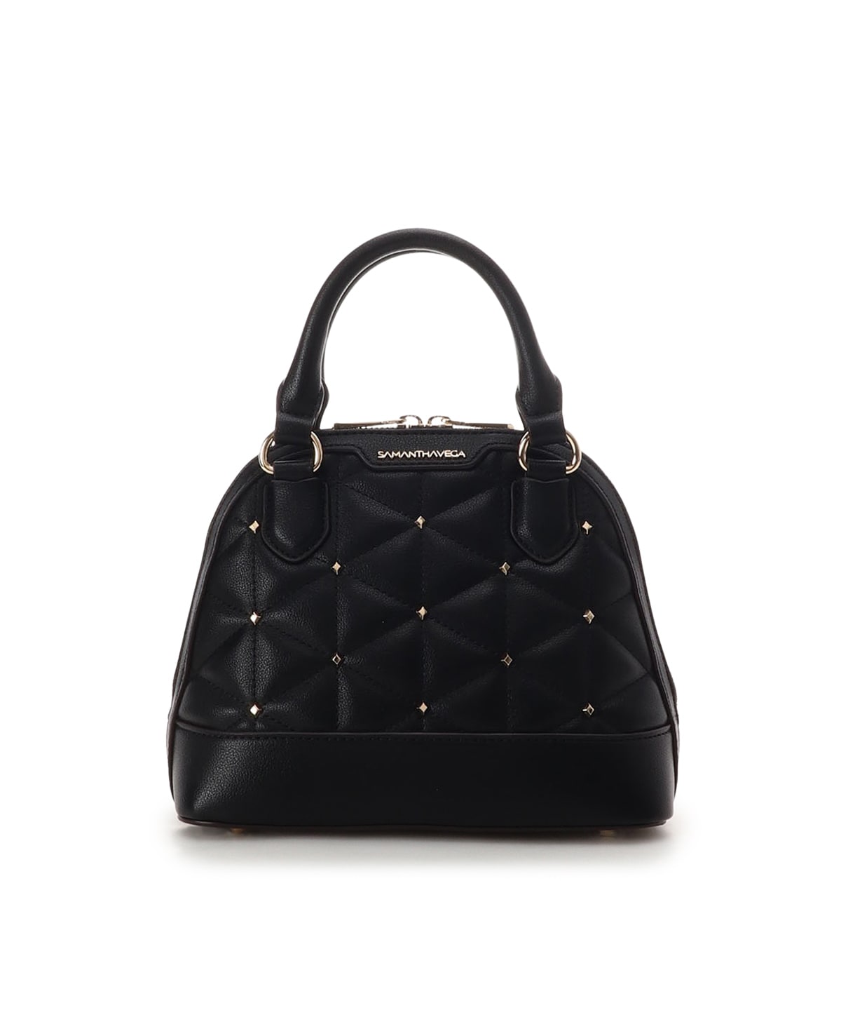 キルティングスタッズハンドバッグ（小）(FREE ブラック