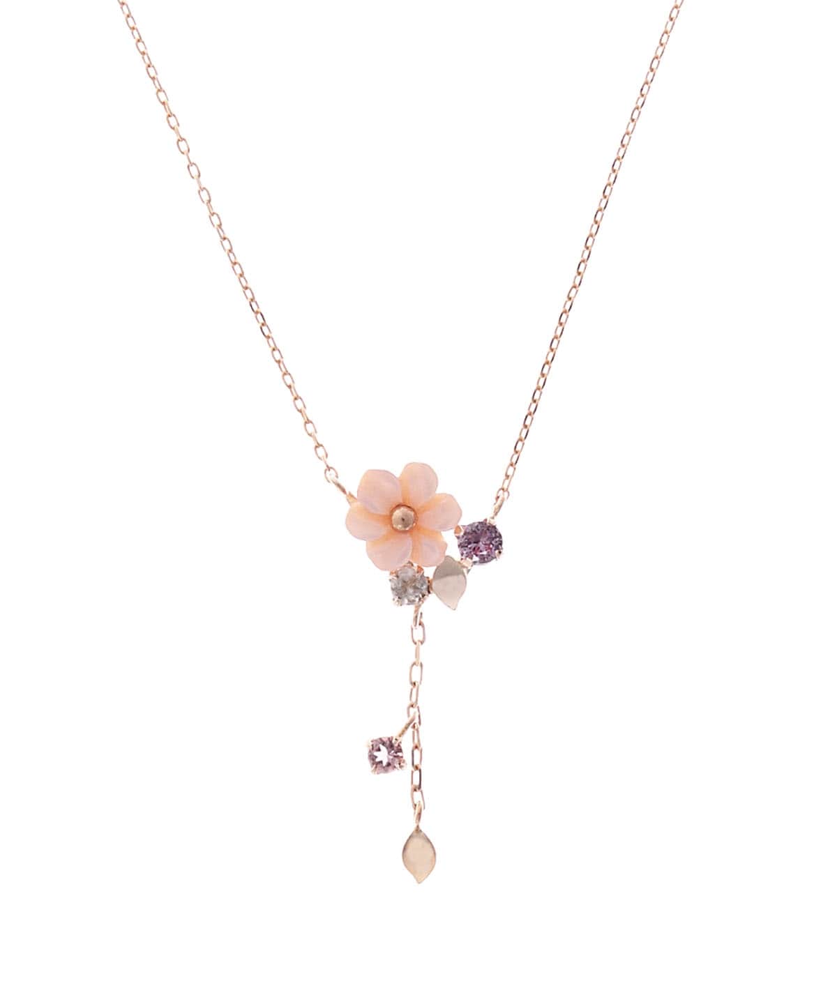 K10 PG ピンクフラワーネックレス(40cm K10 PG): Samantha Tiara