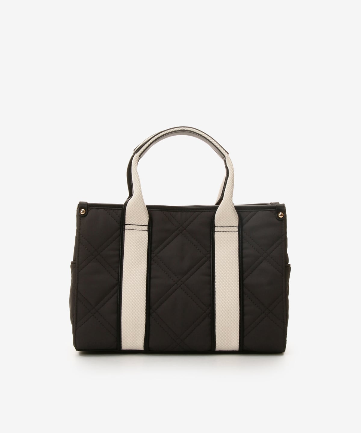 ロゴテープキルティングハンドバッグ（小）(FREE ブラック