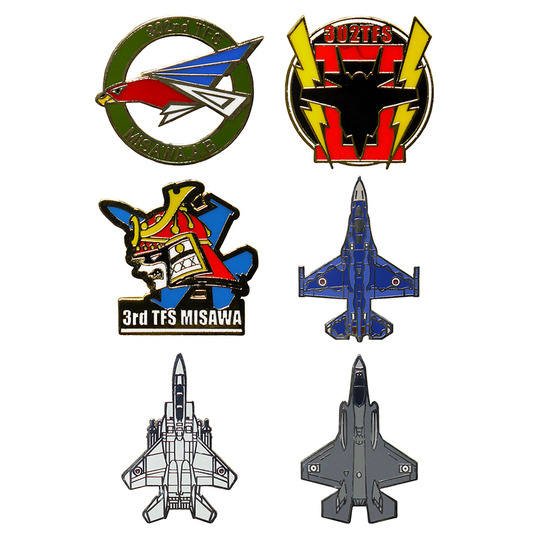 自衛隊グッズ ピンバッジ 航空自衛隊 JASDF ピンズ 戦闘機 全6種