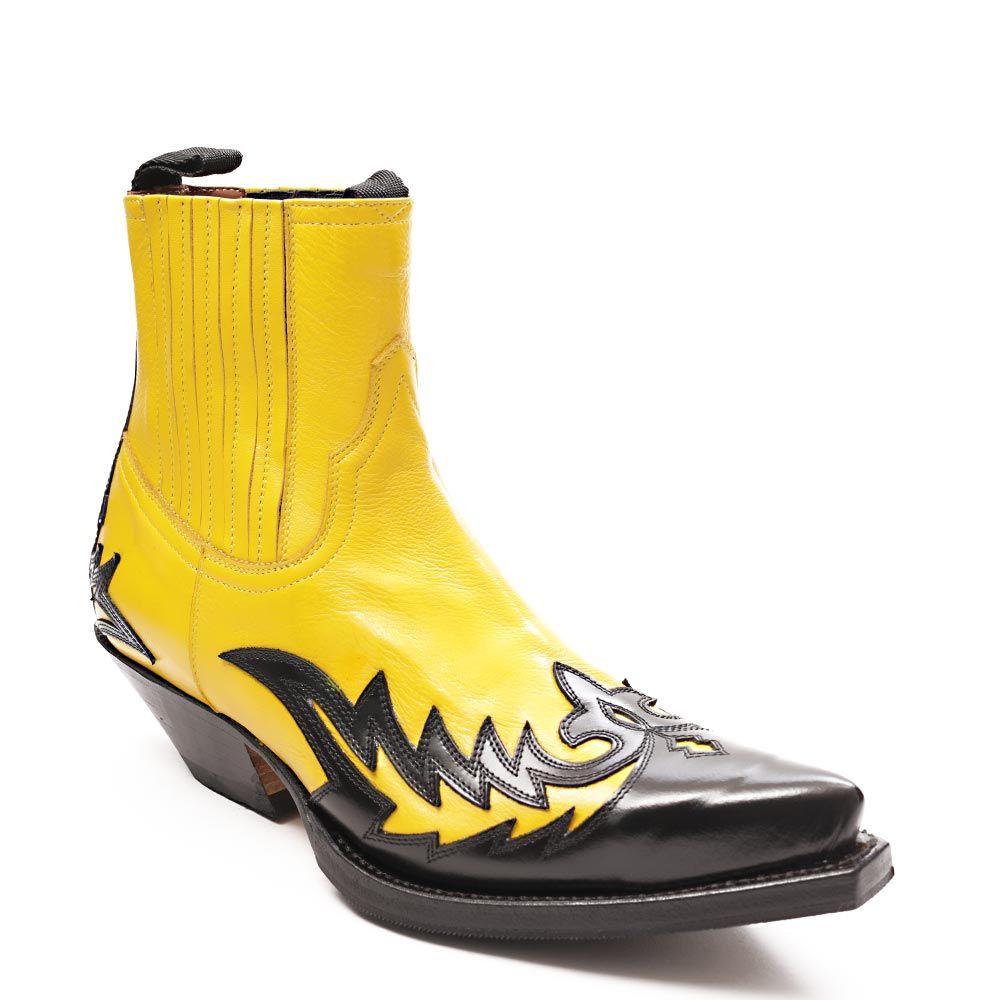 Yellow Ankle Boot Sendra 18146 Rocio Sol Negro