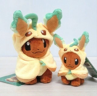 ポケモン リーフィアのポンチョを着たイーブイ ぬいぐるみ リーフィア