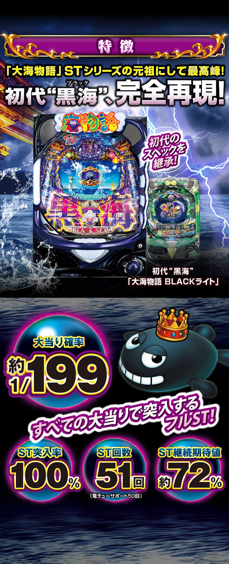 特徴 | SANYO：P大海物語4スペシャル BLACK