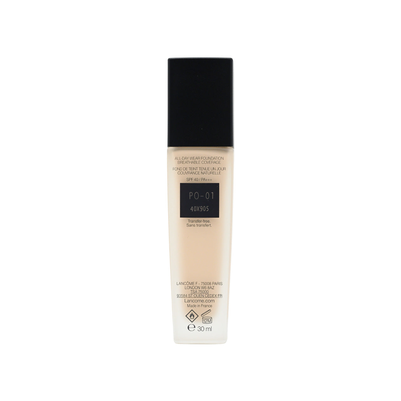 Lancome SPF40/PA+++ Teint Idole Ultra Wear Foundation #PO-01 Top