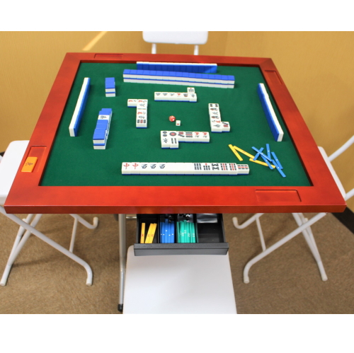 新品】折りたたみ麻雀卓 麻雀牌 セット 麻雀テーブル ドリンクホルダー