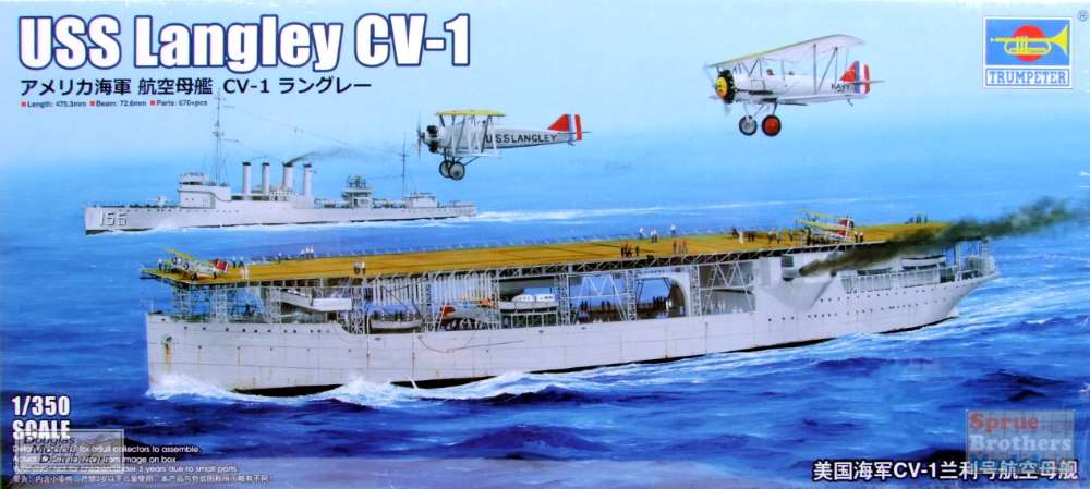 TRP05631 1:350 Trumpeter USS Langley CV-1 - Sprue Brothers Models LLC