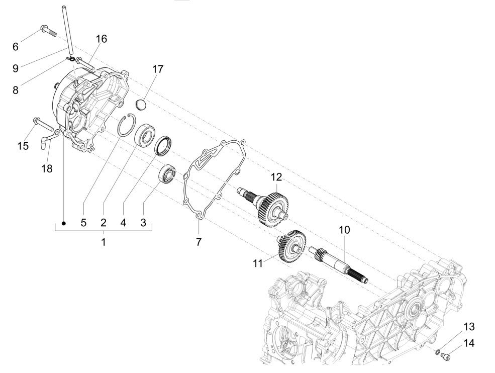 ScooterWest.com - Vespa Primavera/Sprint 150 iGET Gearbox 12