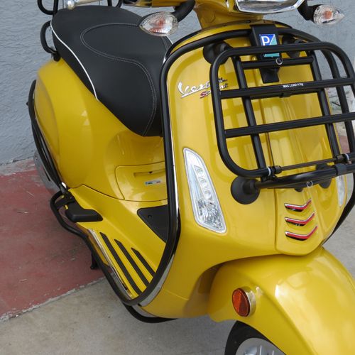 ScooterWest.com - Vespa Black Front Legshield Bars Sprint/Primavera