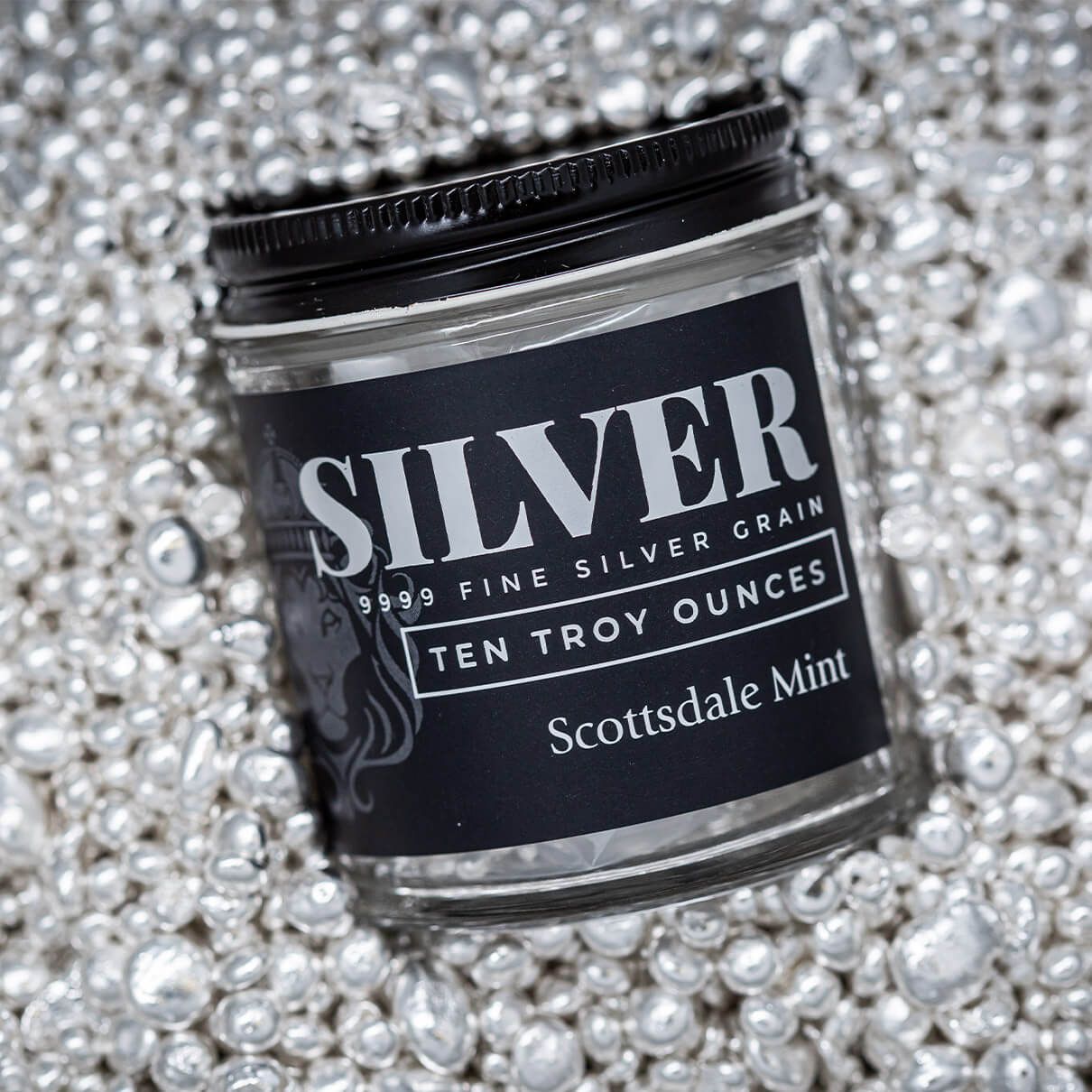 Silver Shot 10 Troy oz .9999 Fine Silver Casting Grain Jar