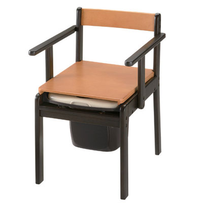 木製きらく 軽～いトイレ やわらか便座 室内家具調ポータブルトイレ