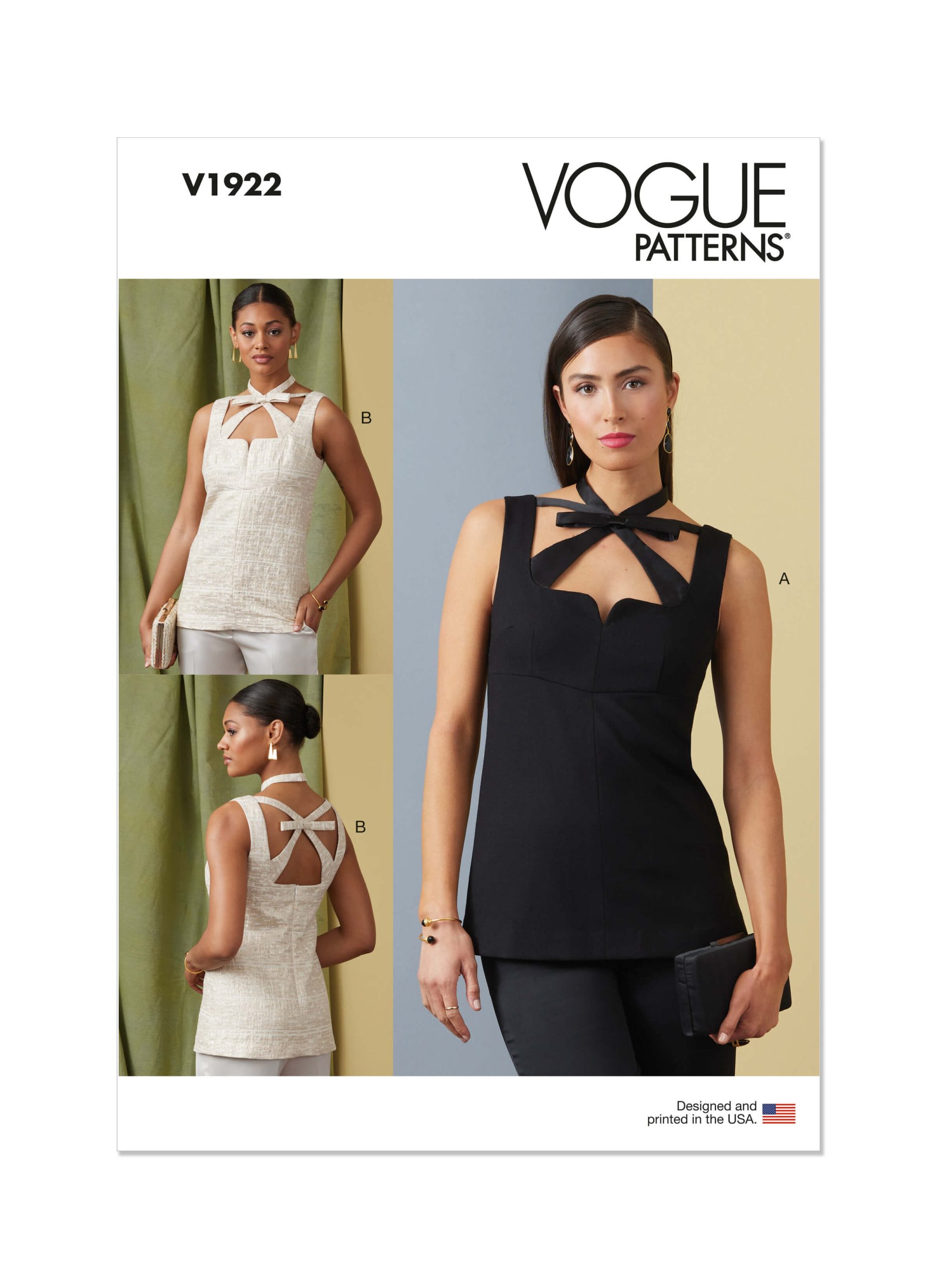 Vogue Patterns V1922 Misses' Sleeveless Top - Sewdirect