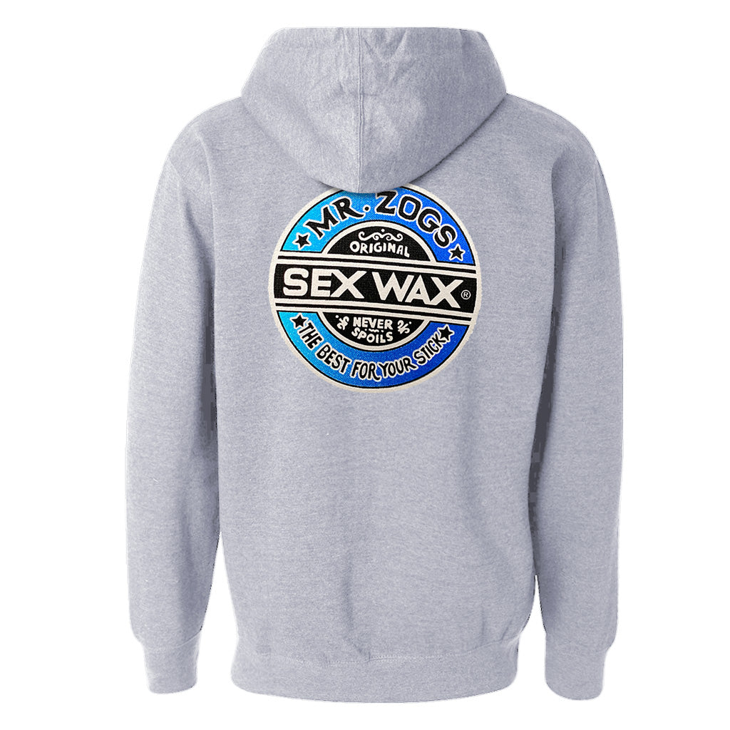 Mr. Zog's Sex Wax Men's Fade Logo Zip Hooded Sweatshirt - Gun Metal