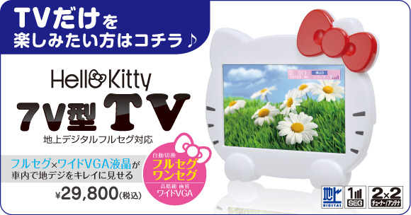 ハローキティ地上デジタルフルセグ対応カーナビ(KTN1000F)-SEIWA-