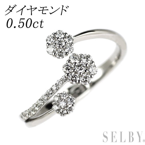 Pt900 ダイヤモンド リング 0.50ct フラワー — セルビーオンラインストア