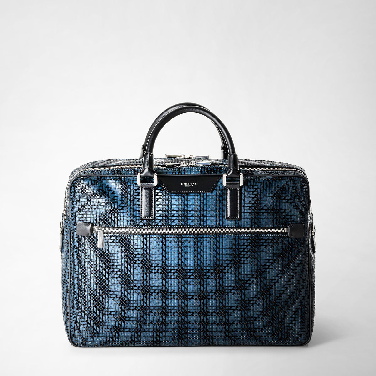 Holdall bag in Stepan - canvas bag ocean blue and black