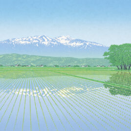 爽気 鳥海山 - 版画家 小暮真望