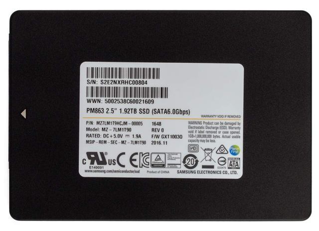 Samsung MZ-7LM1T90 PM863 1.92TB SATA 6Gbps 2.5inch SSD
