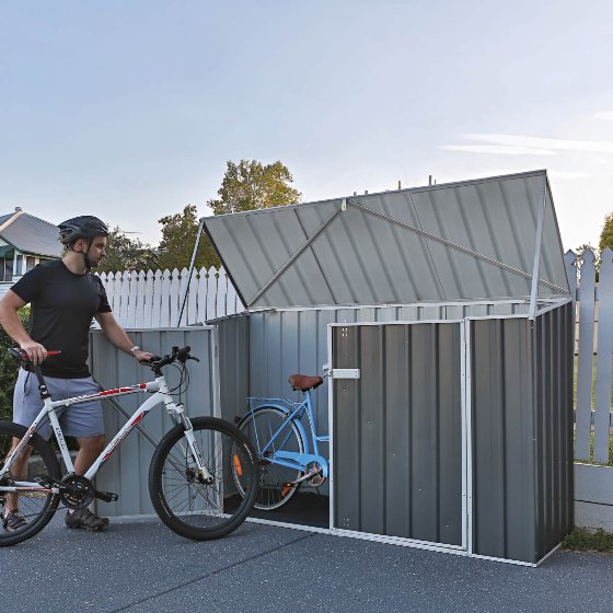 Absco Durango 7.5x2.5 Metal Bike Shed Kit - Gray (AB1106)