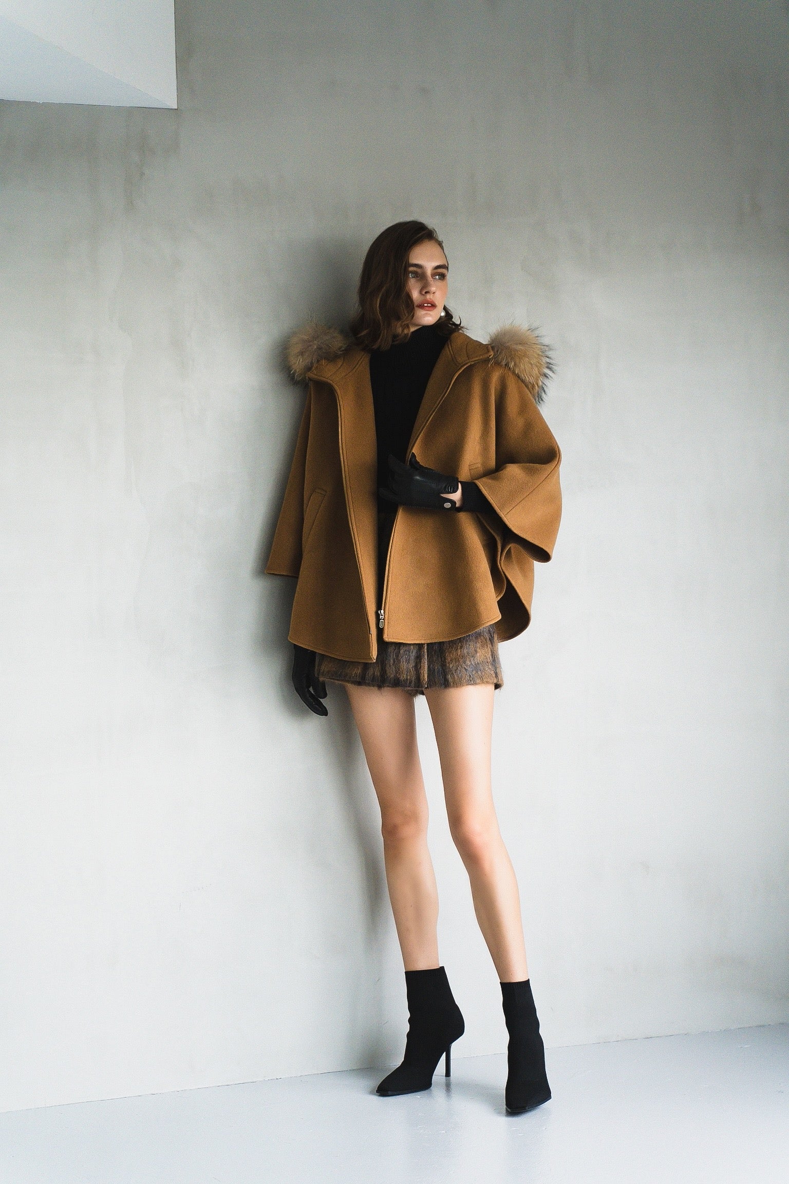 FOX fur cape coat – shéller / シェリエ