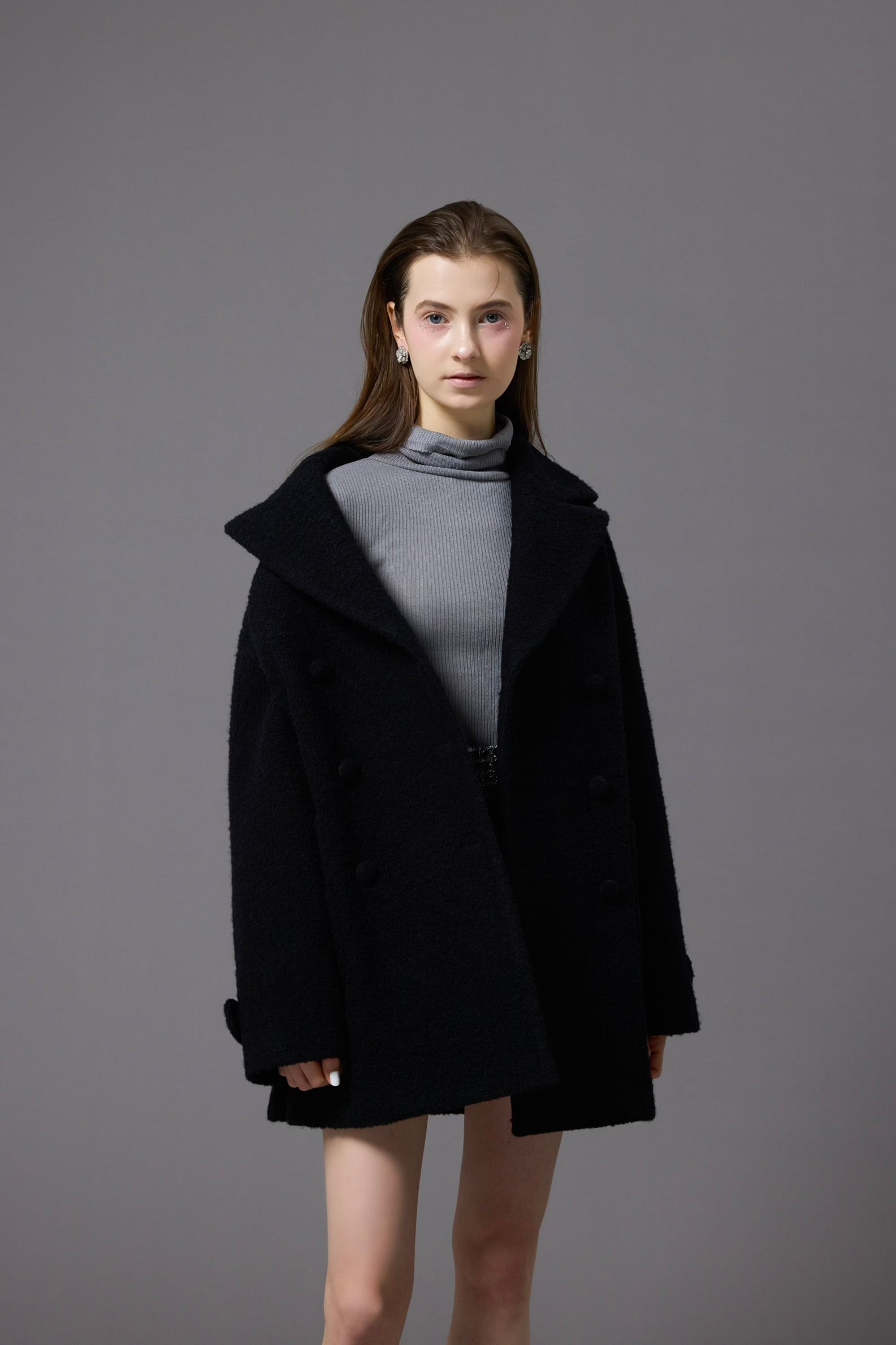 MONO boxy double coat – shéller / シェリエ