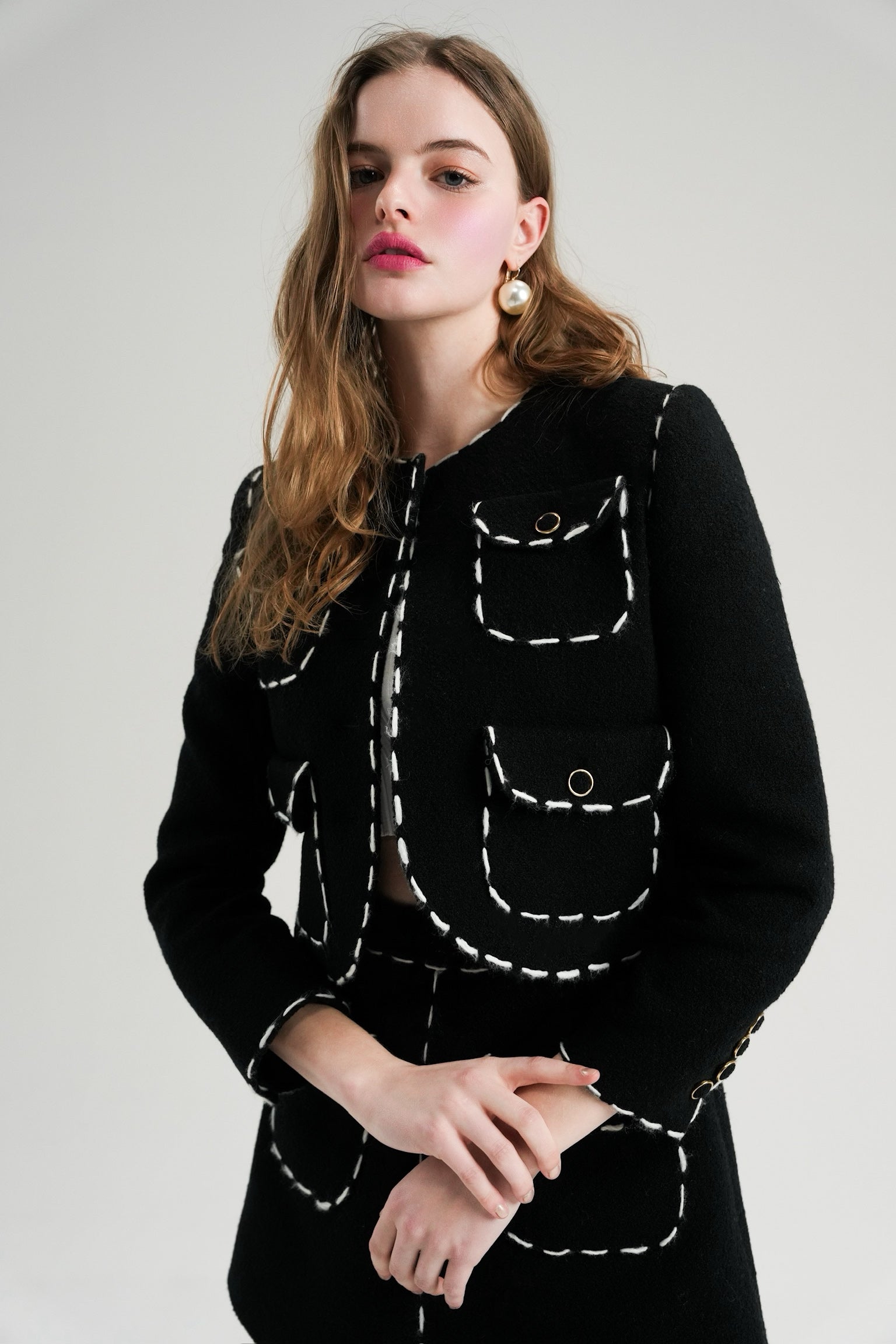 stitch tweed jacket – shéller / シェリエ