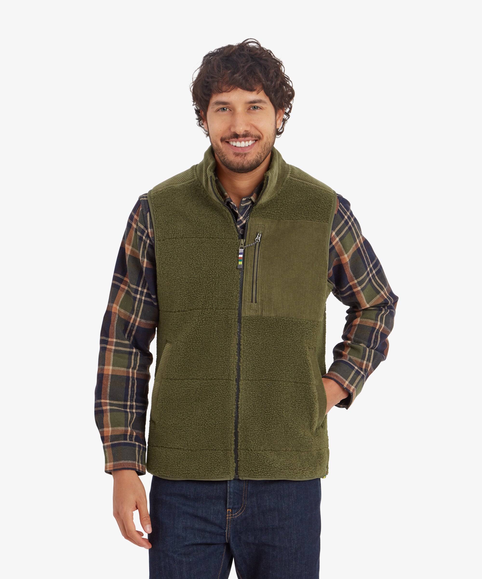 Men's Rangeli Fleece Vest Green | Sherpa Adventure Gear