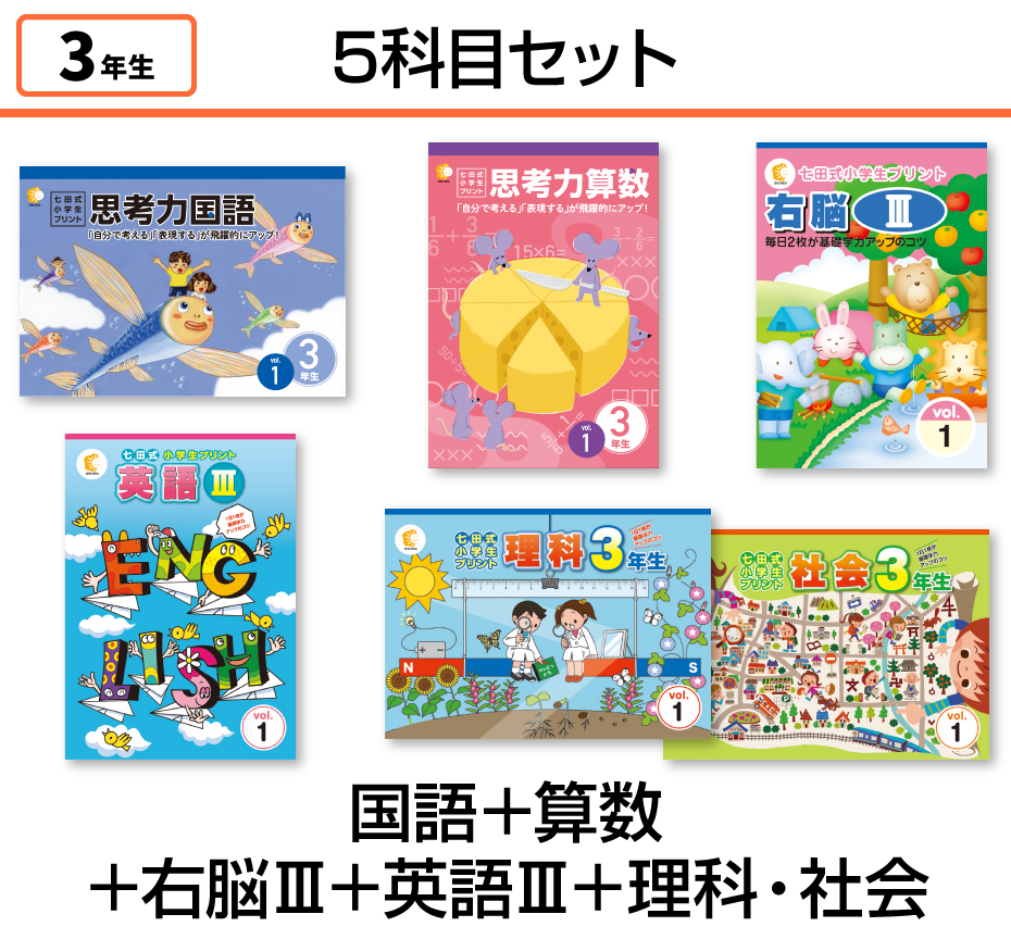七田式小学生プリント3年生【科目を選ぶ】｜七田式公式通販